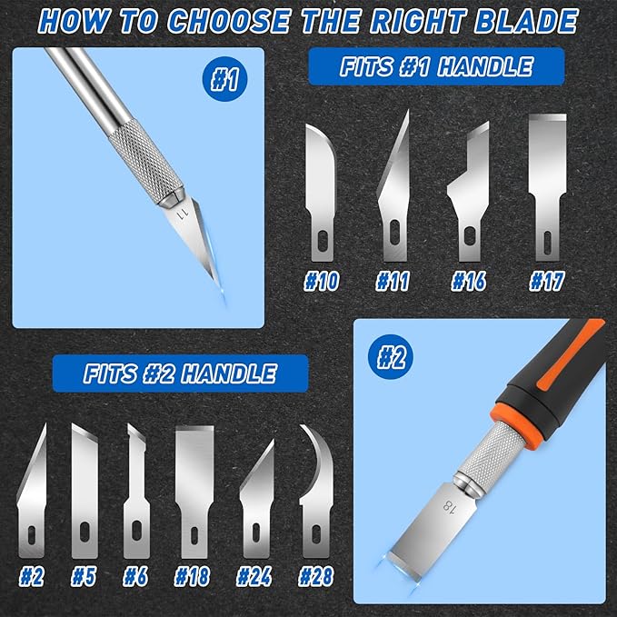DIYSELF 100 Pack Exacto Knife Blades #16, Hobby Knife Blade Refills for Precision Cutting, 16 Exacto Blades Replacement, High Carbon Steel, Precision Craft Knives Blade for Scrapbooking, Stencil (#16)