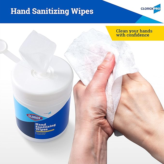 Clorox Pro Hand Wipes in Resealable Canister - Alcohol Free Wipes for Hands with BZK for Travel Hand Wipe, 270 Count