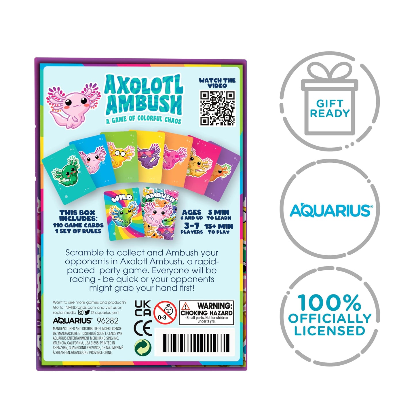 AQUARIUS Axolotl Ambush Card Game - Great Family Fun - Ages 6+ - Officially Licensed for Fun - Axolotl Card Game - Merchandise & Collectibles