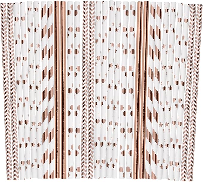 NIEITRK 100 Pcs Disposable Paper Straws,7.75"x0.24" Paper Straws for Drinking,Disposable Drinkware for Stand Supplies Bar,...