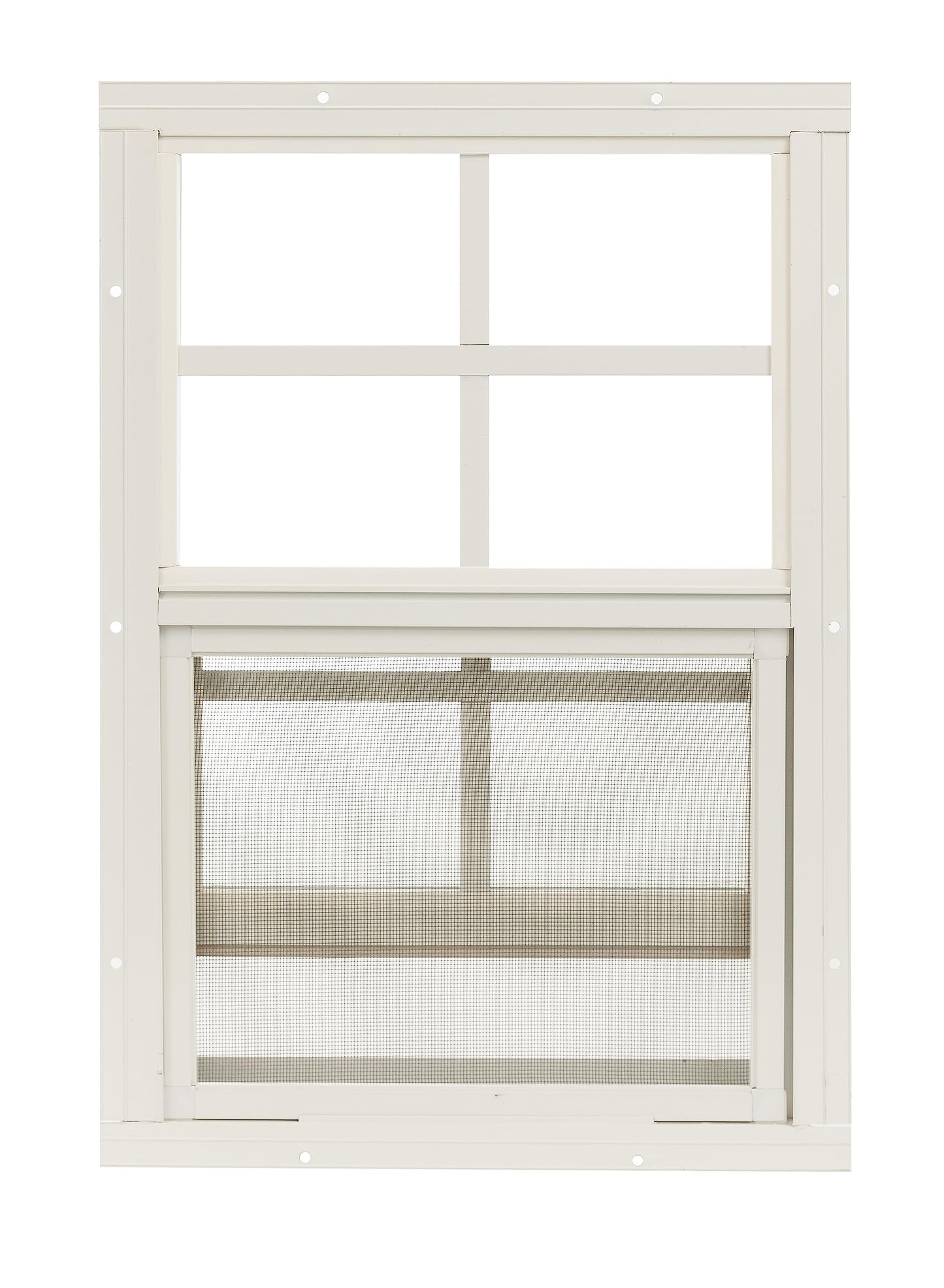 Shed Windows 24x27 (1-Pack) | Sliding Windows with Tempered Glass & Screens | Flush Mount, White Aluminum Frames for Sheds, Chicken Coops & Playhouses