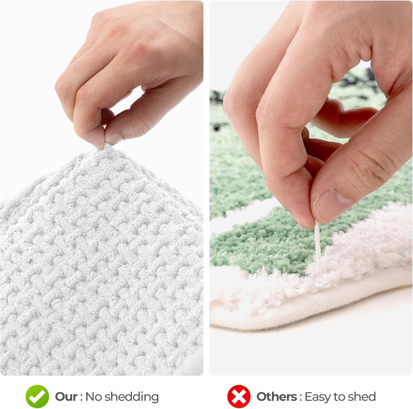 GRANNY SAYS White Bathroom Rugs Non Slip Washable, Absorbent Bath Mats for Bath, 32" x 20", Thin Chenille Bath Rug, Quick Dry Bath Mat, Soft Rug for Tub and Shower