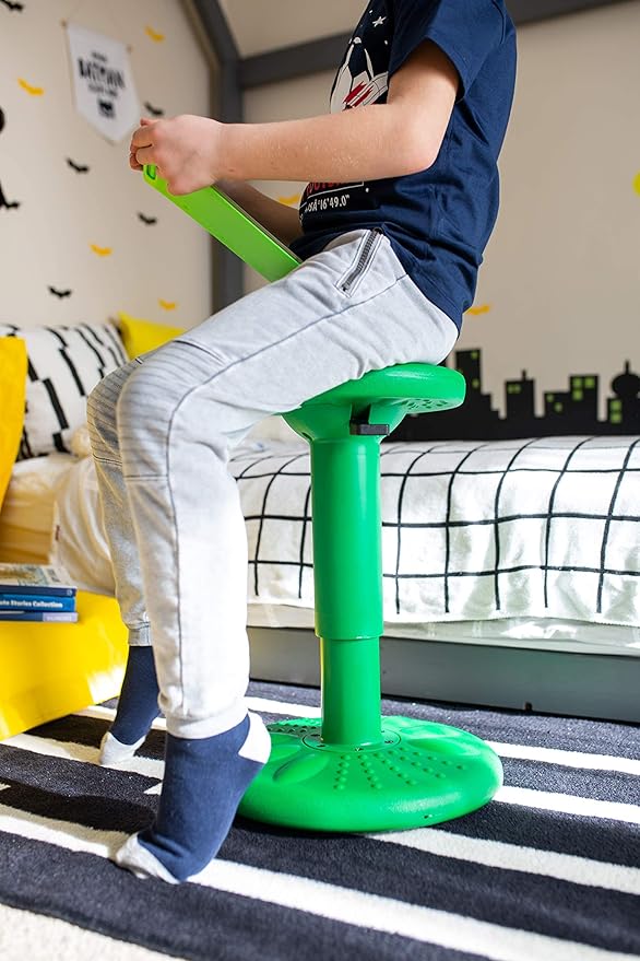 Studico ActiveChairs Adjustable Wobble Stool, Flexible Classroom Seating, Improves Focus, Posture and Helps ADHD/ADD, Sensory Chair, Active Fidget Chairs Adjusts from 16.65" to 23.75" Ages 13-18 Gree