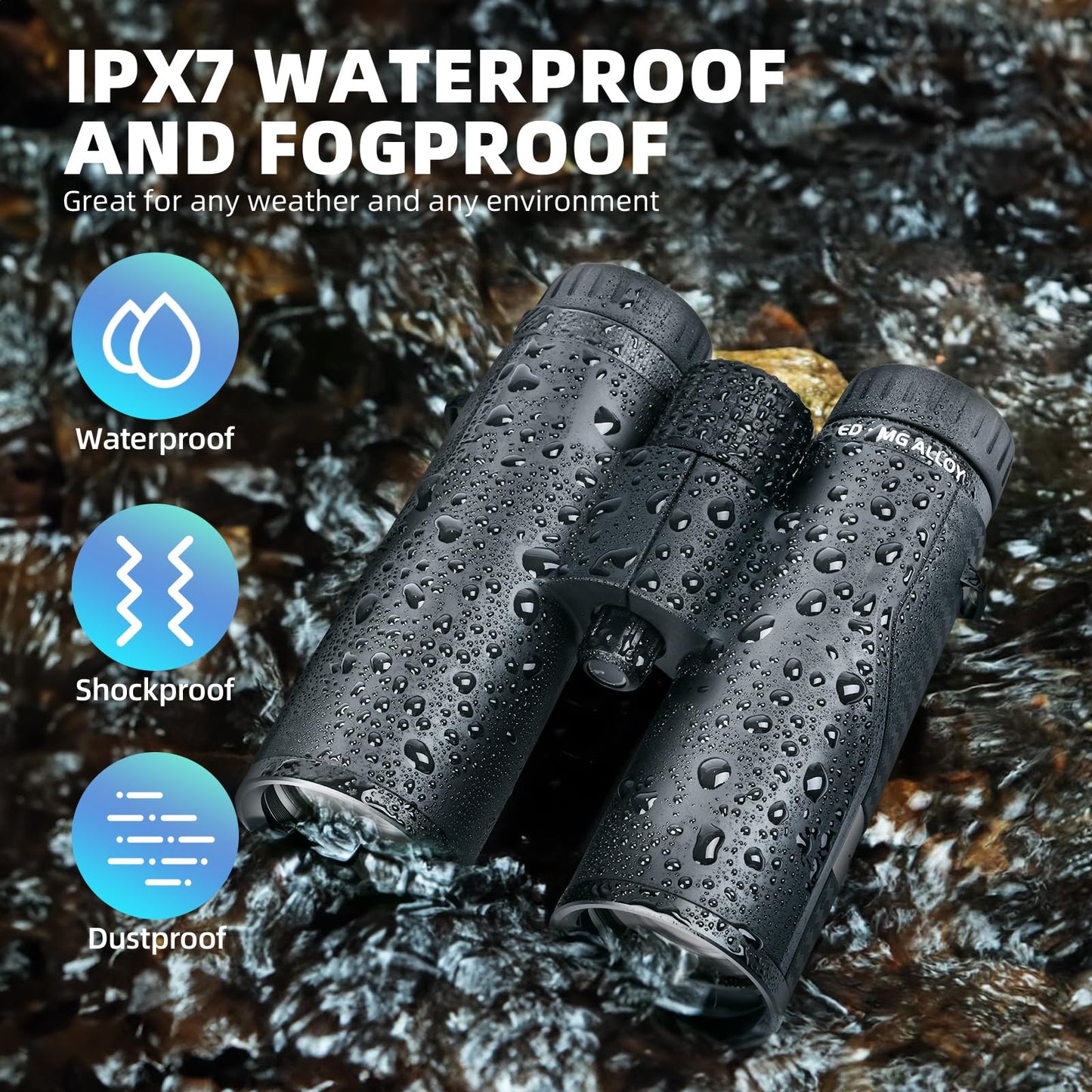 Premium ED HD Binoculars 8x42 for Adults, Waterproof & Fogproof with Magnesium Alloy Body, BAK4 Prism - High Power Binoculars for Bird Watching, Hunting, Travel & Outdoor Sports, Compact