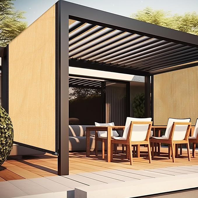 Fanfanwin 95% Pergola Shade Cover with Grommets,10' x 20' Outdoor Sun Shade Cloth Universal Pergola Replacement Canopy Pri...