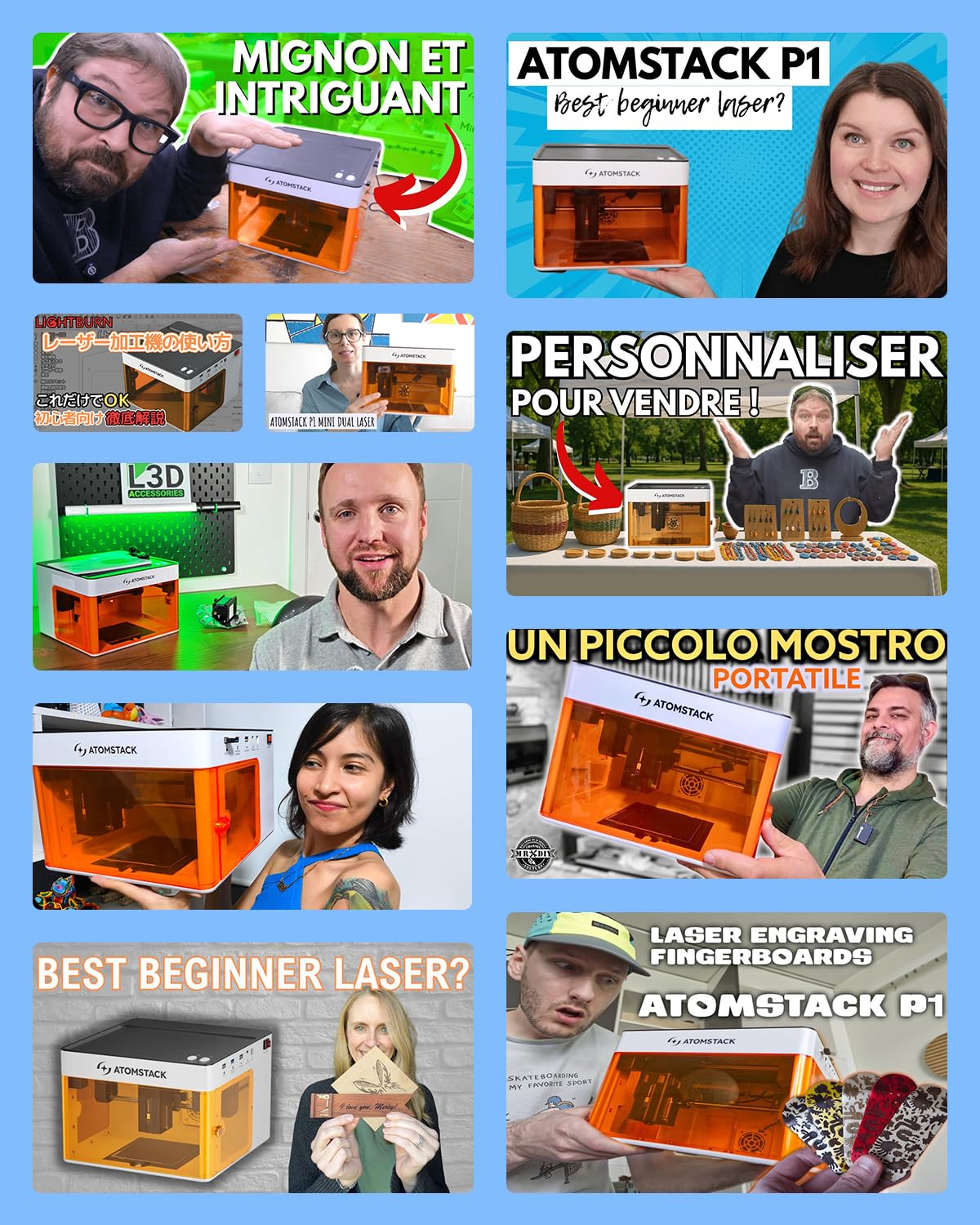 ATOMSTACK P1 Dual Laser Engraver, 5W Diode, 1.2W Infrared Laser, Laser Cutter, Enclosed Laser Engraving Machine, Beginners, Hobbyists, Stainless Steel, Black Acrylic, Unibody Laser, 2-in-1 Laser