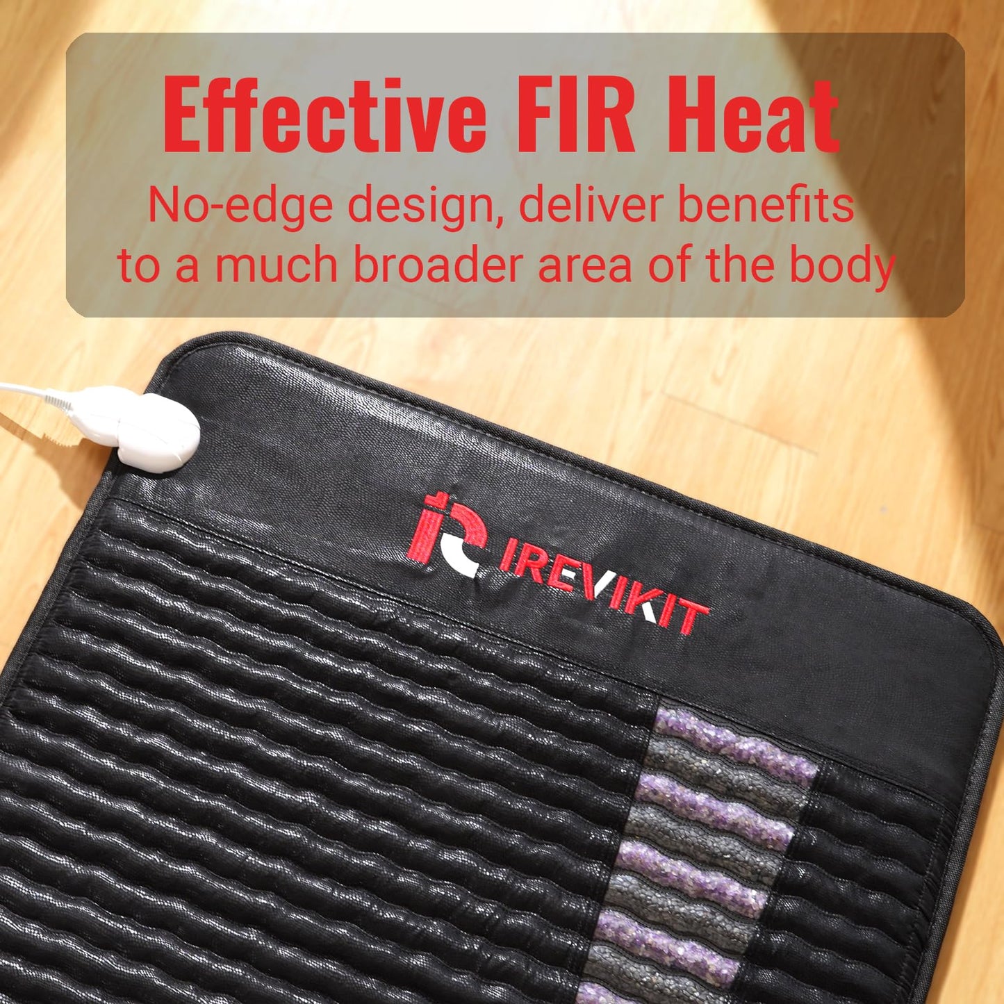 iReviKit Amethyst Infrared Mat Professional 75" L x 31" W - Amethyst & Tourmaline Heating Pad, Infrared Mat Full Body, Deep FIR Heating, Negative Ion Therapy, Bio Amethyst Mat with Auto Shut Off