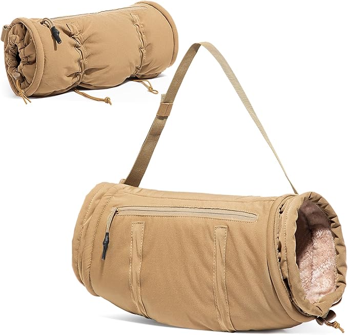 Hand Warmer Pouch with Silent Material, Drawstring Tighteners and Adjustable Strap, Hand Muff for Hunting, Golf, Football Winter Outdoor Activities
