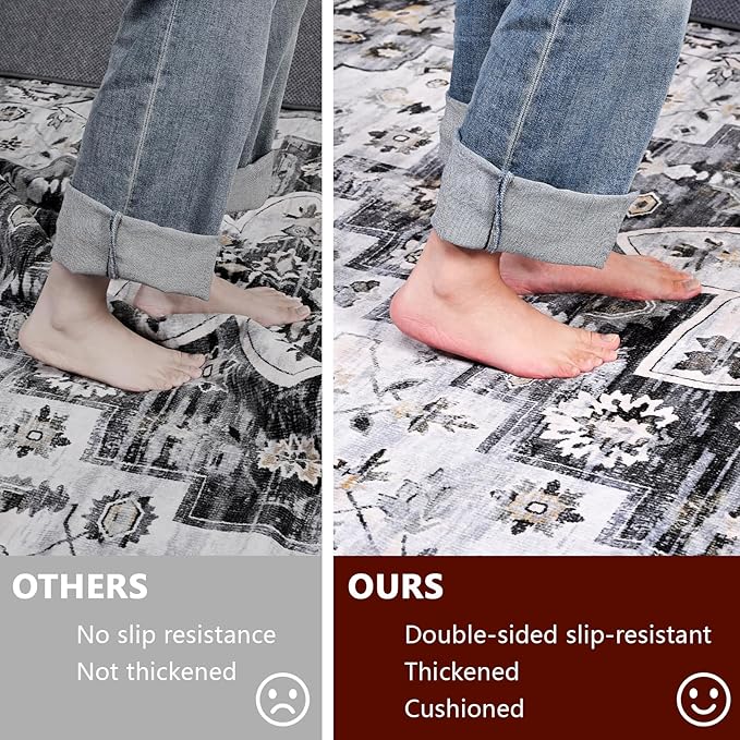 Non Slip Rug Pad Gripper, 9 x 12 Ft Extra Thick Foam Under Area Rug Carpet Pads for Any Hard Surface Floors, Keep Your Carpets Safe and in Place, Prevent Rug from Wrinkling or Buckling