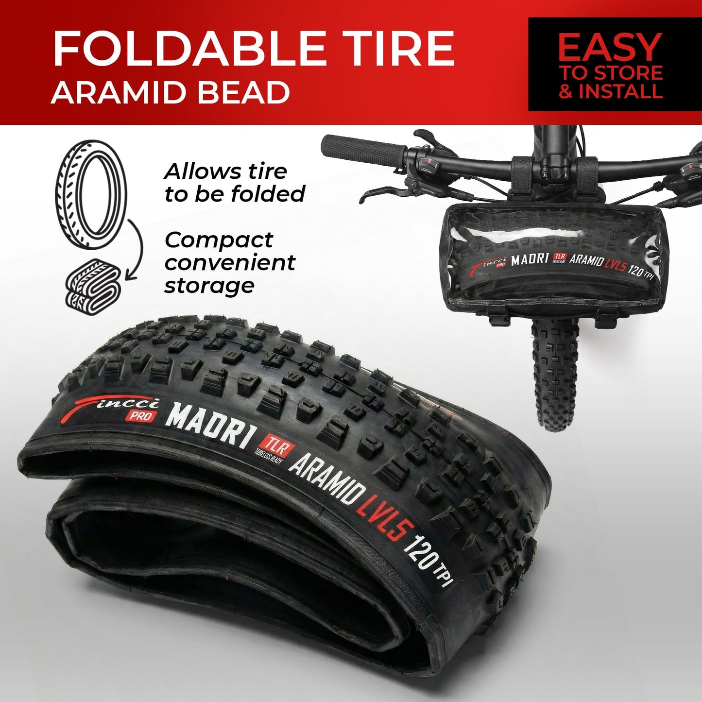 Fincci Maori Tubeless 27.5x2.35 Bike Tire 120 TPI - 2er Foldable Aramid 27.5 Mountain Bike Tires with 1mm Nylon Puncture Protection - 27.5" Tyre for MTB, Electric, XC, Enduro, Hybrid Bicycles