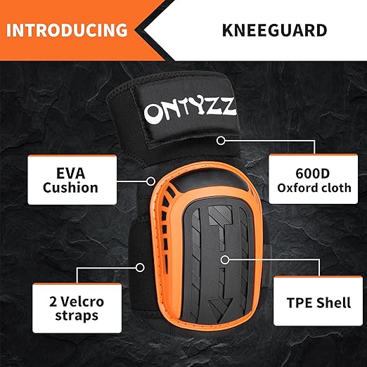 ONTYZZ 1 Pair Knee Pad Construction Silicone Knee Pads for Work-Heavy Duty Support Kneepads with Anti-Slip Straps for Construction Flooring Gardening Cleaning Tile