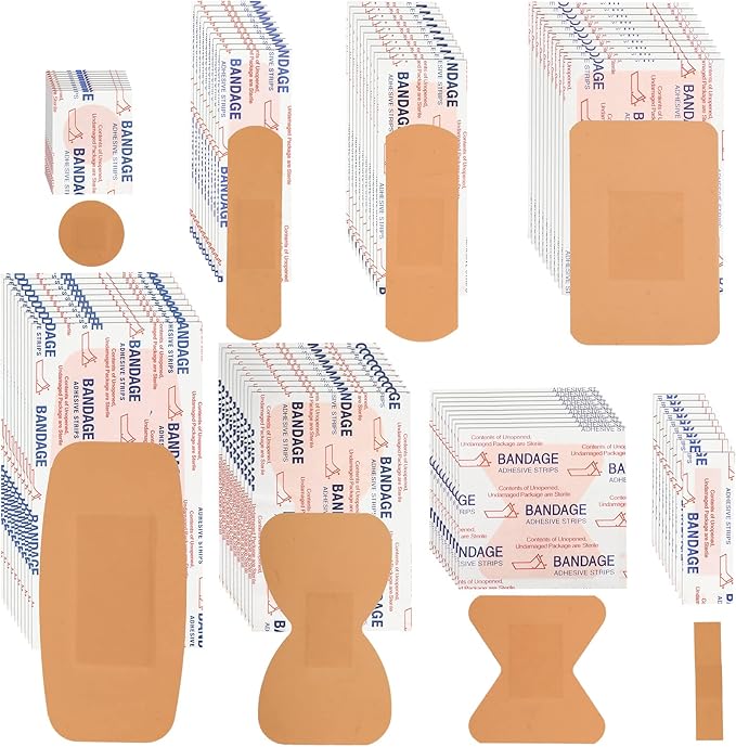 Lounsweer 720 Pcs Assorted Bandage Bulk Variety Pack Flexible Adhesive Breathable Bandage for Waterproof Fingertip Wound C...