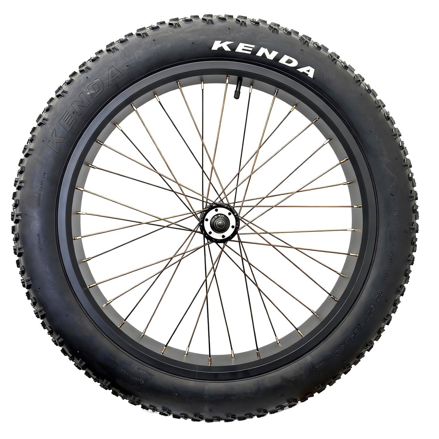 Electric Fat Bike Front Wheel 24''x4.0 with Tire Bearing Hub 12GA Spokes Tyre Black Alloy Aluminum Snow Bicycle Snow Bike Rim Wheel 24 Bolt On