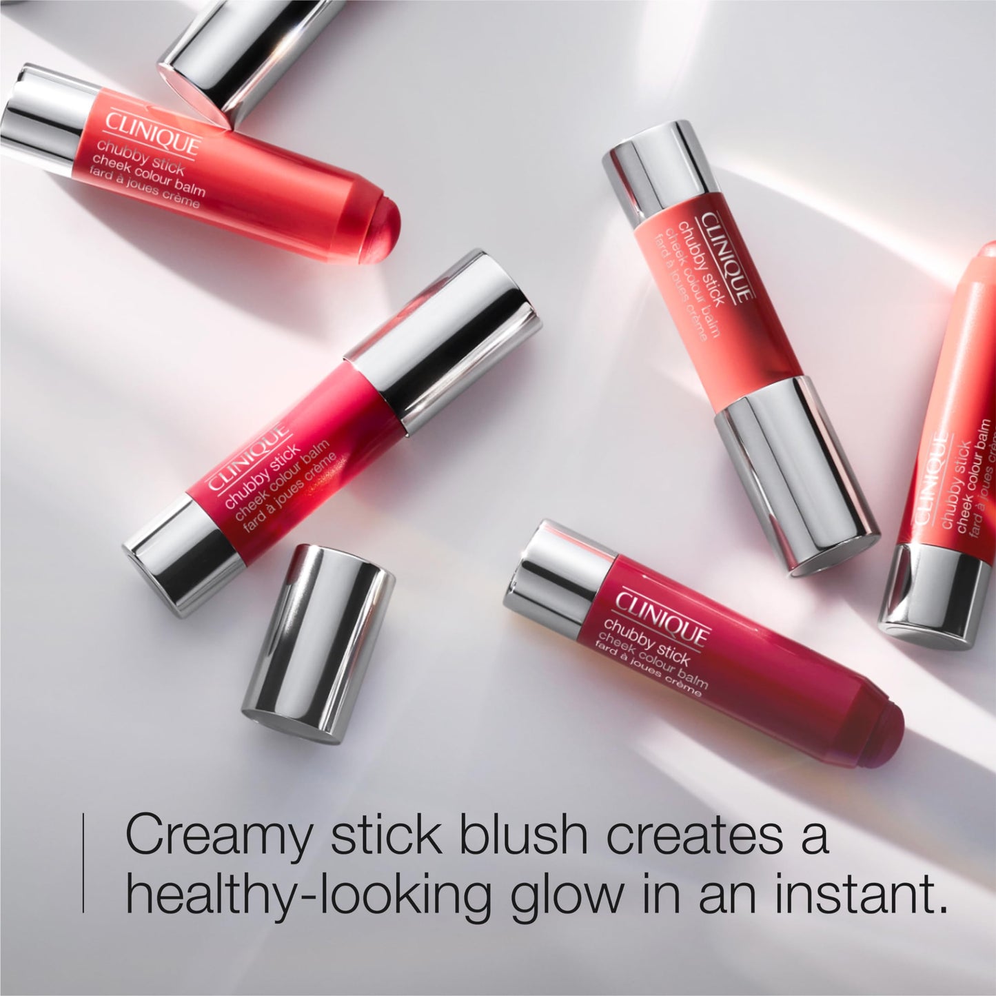 Clinique Chubby Cream Blush Stick Cheek Colour Balm, Robust Rhubarb, 1 Count