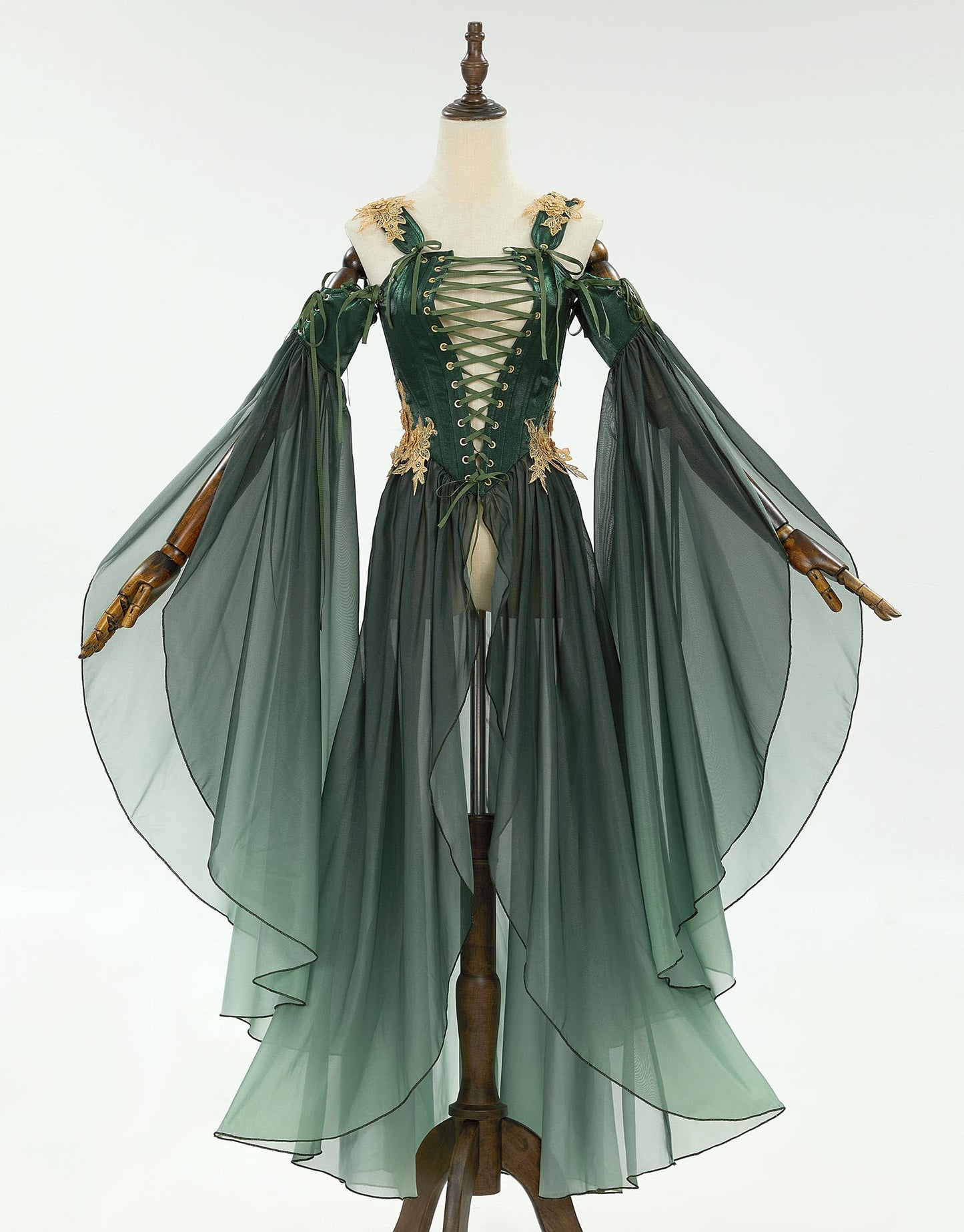 daizbella Renaissance Costume Women Ren Faire Dress Outer Garment Elf Costume for Women(Underskirt Not Included)