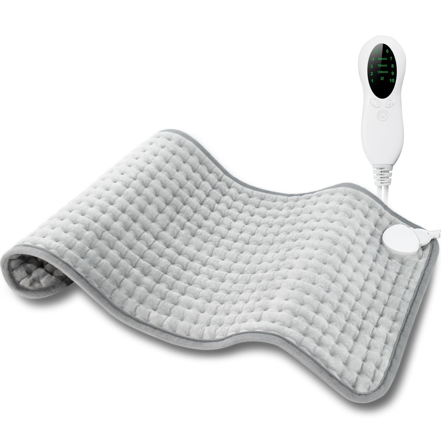 Heating Pad for Period Cramps & Back Pain Relief, LANVA Electric Heat Pad for Neck, Shoulder, Knee, Arms, Legs, Birthday Gifts for Dad Mom Women Men, 10 Heat Settings, ETL Certified, 12"x24", Gray