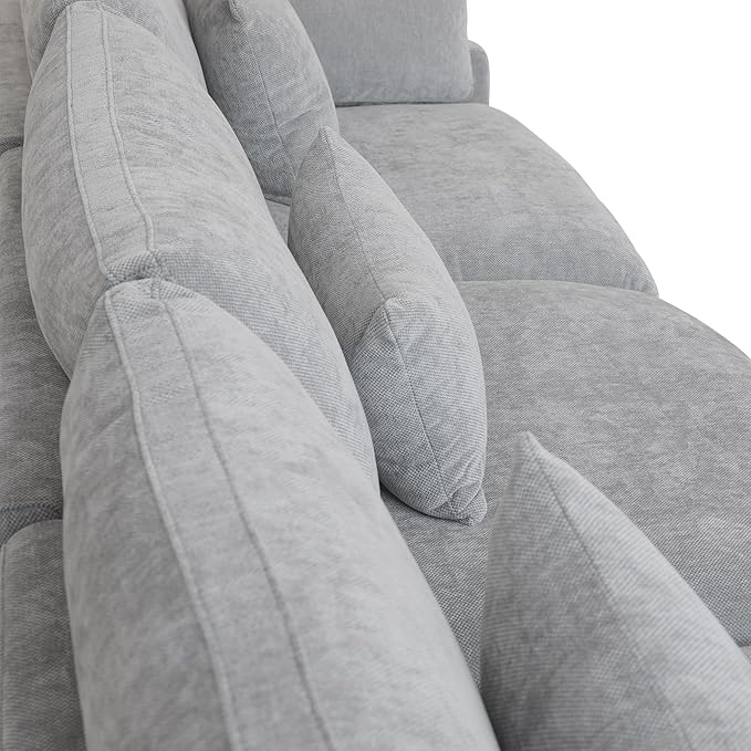 WJShome 160" Cloud Couch Sectional for Living Room, Down Filled Modular Sectional Sofa,4 Seater Convertible Couch, Sofa Covers Washable&Replaceable,Gray