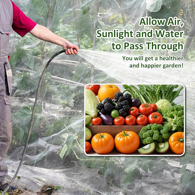 Ultra Fine Garden Netting, 4x25Ft Mesh Plant Netting Pest Barrier for Garden Protection Row Cover Raised Bed Screen Mesh Greenhouse Mosquito Net, Protecting Tree Plants Vegetable Flowers Fruits