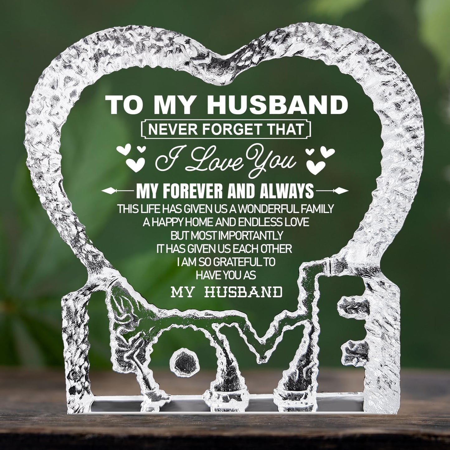 K-MLICE Fathers Day Husband Gifts, Fathers Day Crystal Gifts for Husband from Wife Love Keepsake Christmas Birthday Wedding for Him