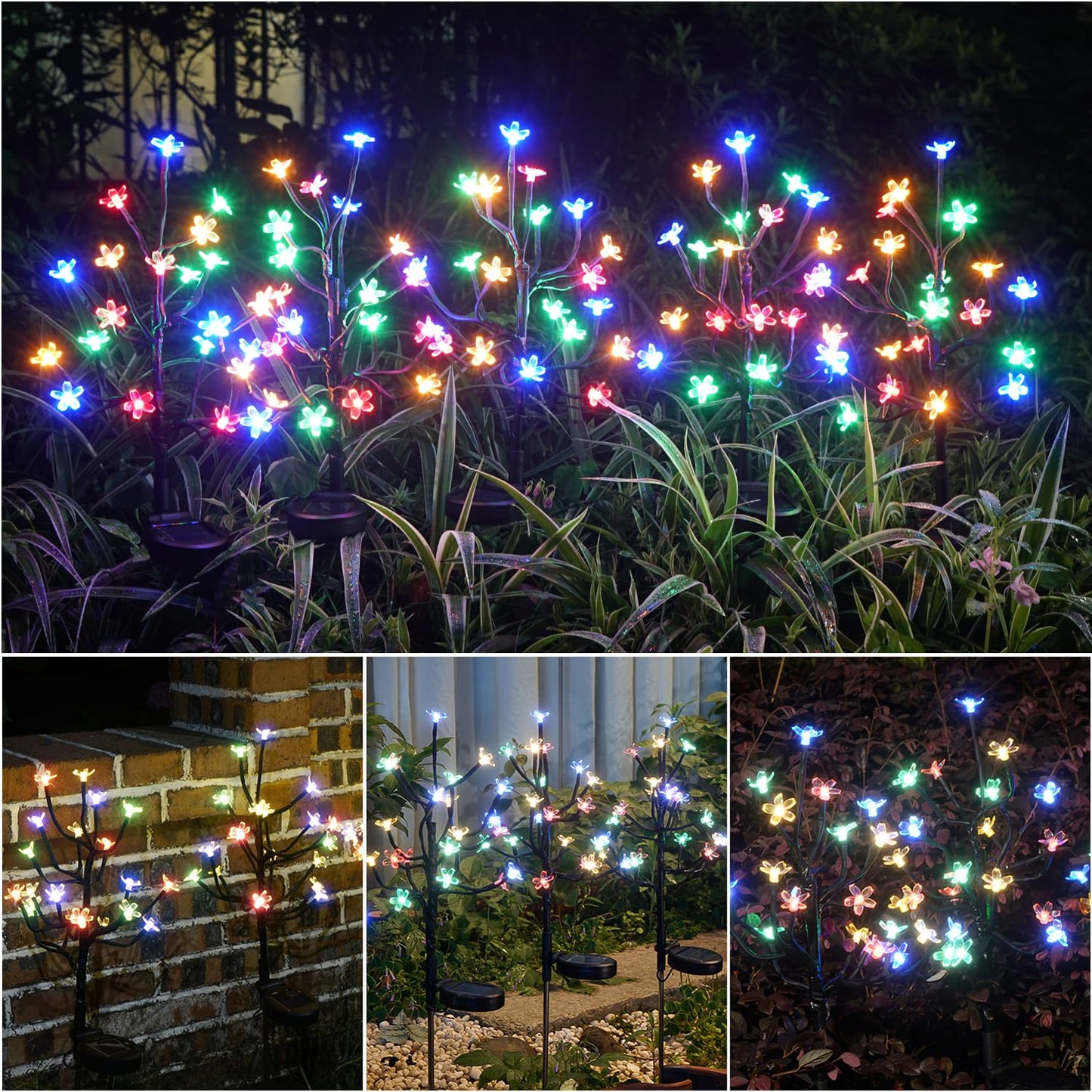IUEECEN Solar Garden Lights Garden Decor, Solar Flowers Outdoor Decorative,2Pack 40LED Fairy Solar Lights Outdoor Waterproof Outside Yard,Patio,Pathway Decorations,Gardening Gifts for Women Mom