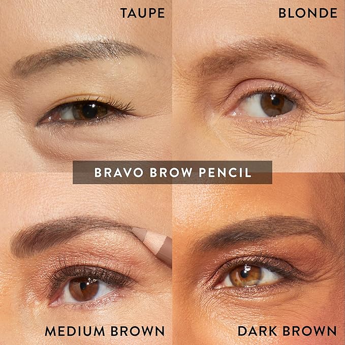 LAURA GELLER NEW YORK Bravo Brows Soft Pencil + Brush, Dark Brown