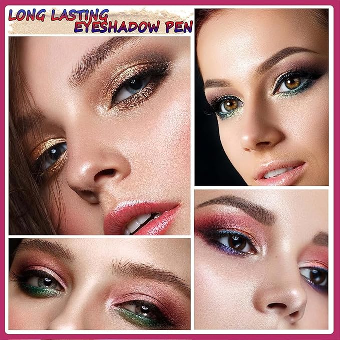 Dark Brown Eyeshadow Stick Makeup, Highlighter Cream Eye Shadow Pencil, Waterproof Hypoallergenic Long Lasting Matte Crayon, Glitter Primer Palette Shimmer Eyeliner Pen