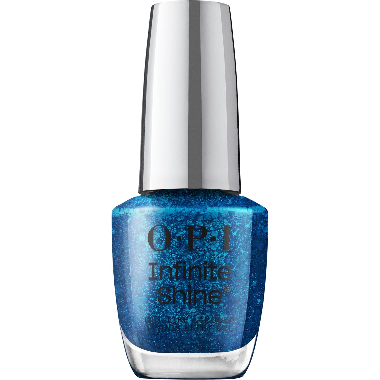 OPI Infinite Shine Dust the Competition | Jelly Dark Blue Glitter Long Wear Gel Like Nail Polish | Make 'Em Jelly! Collection |