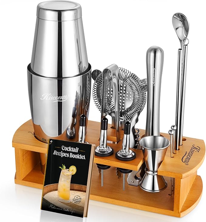 KITESSENSU Boston Shaker Set Bartender Kit with Stand