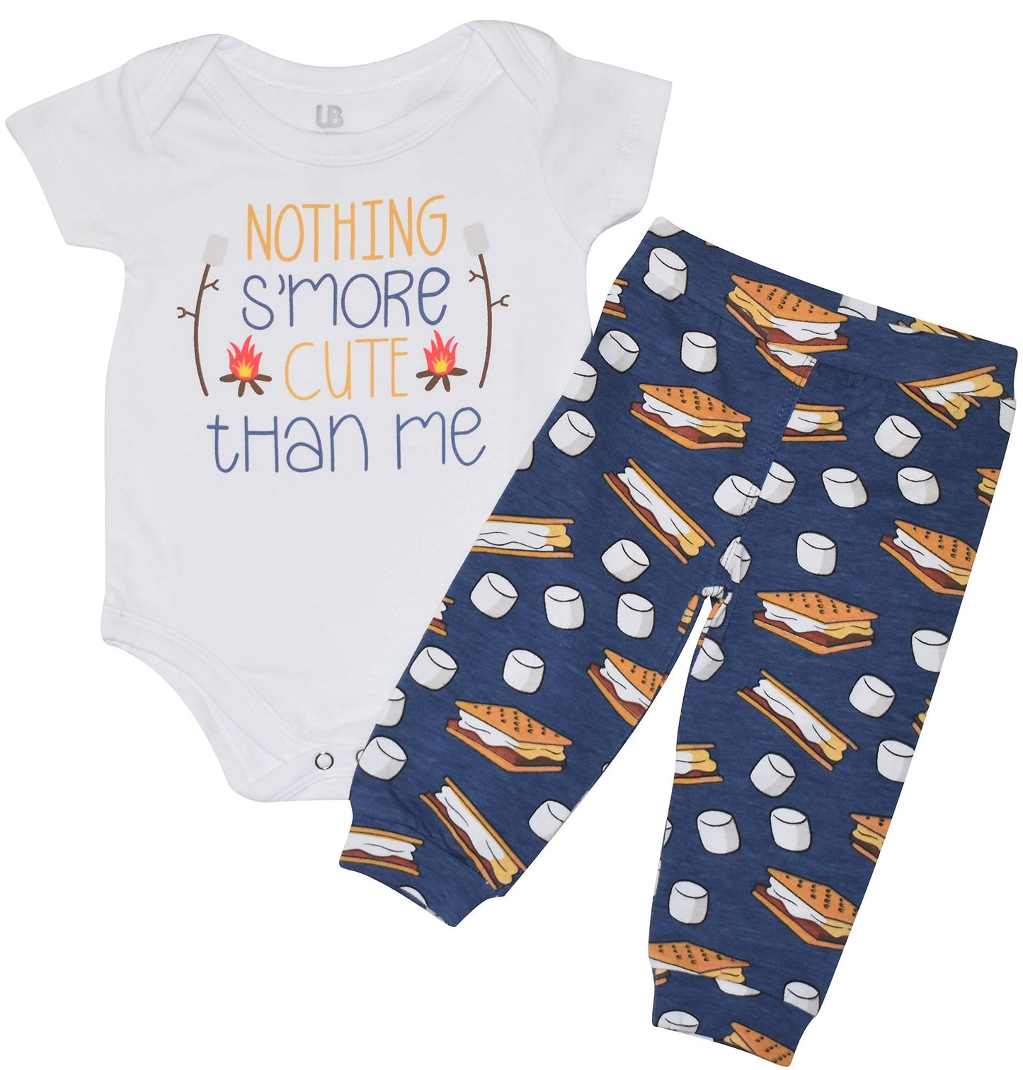 Unique Baby Girls Nothing Smore Cute Than Me 2pc Layette (12m, Smores)