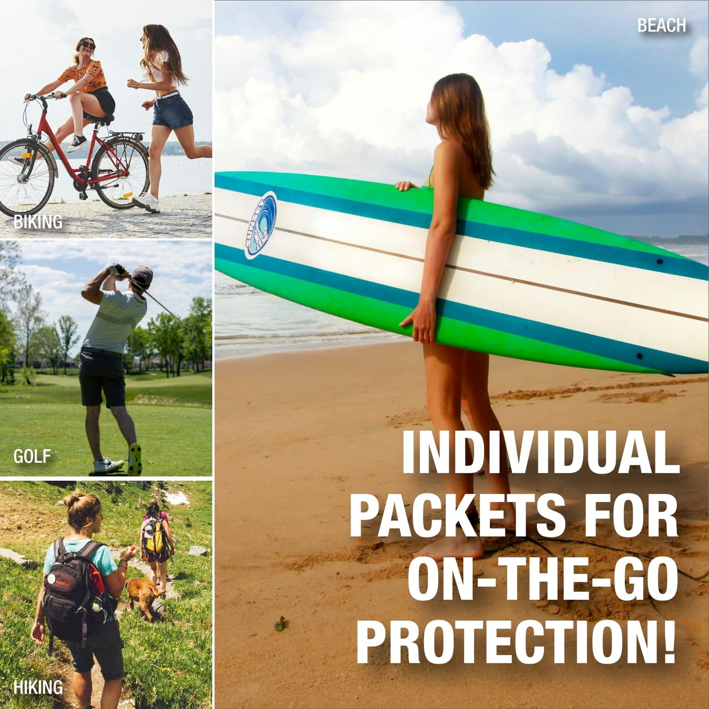 CoreTex Sun X 30+ SPF Broad Spectrum Sunscreen Packets with Resealable Travel Bag - Pack of 15 Paraben, Oxybenzone, Octinoxate,