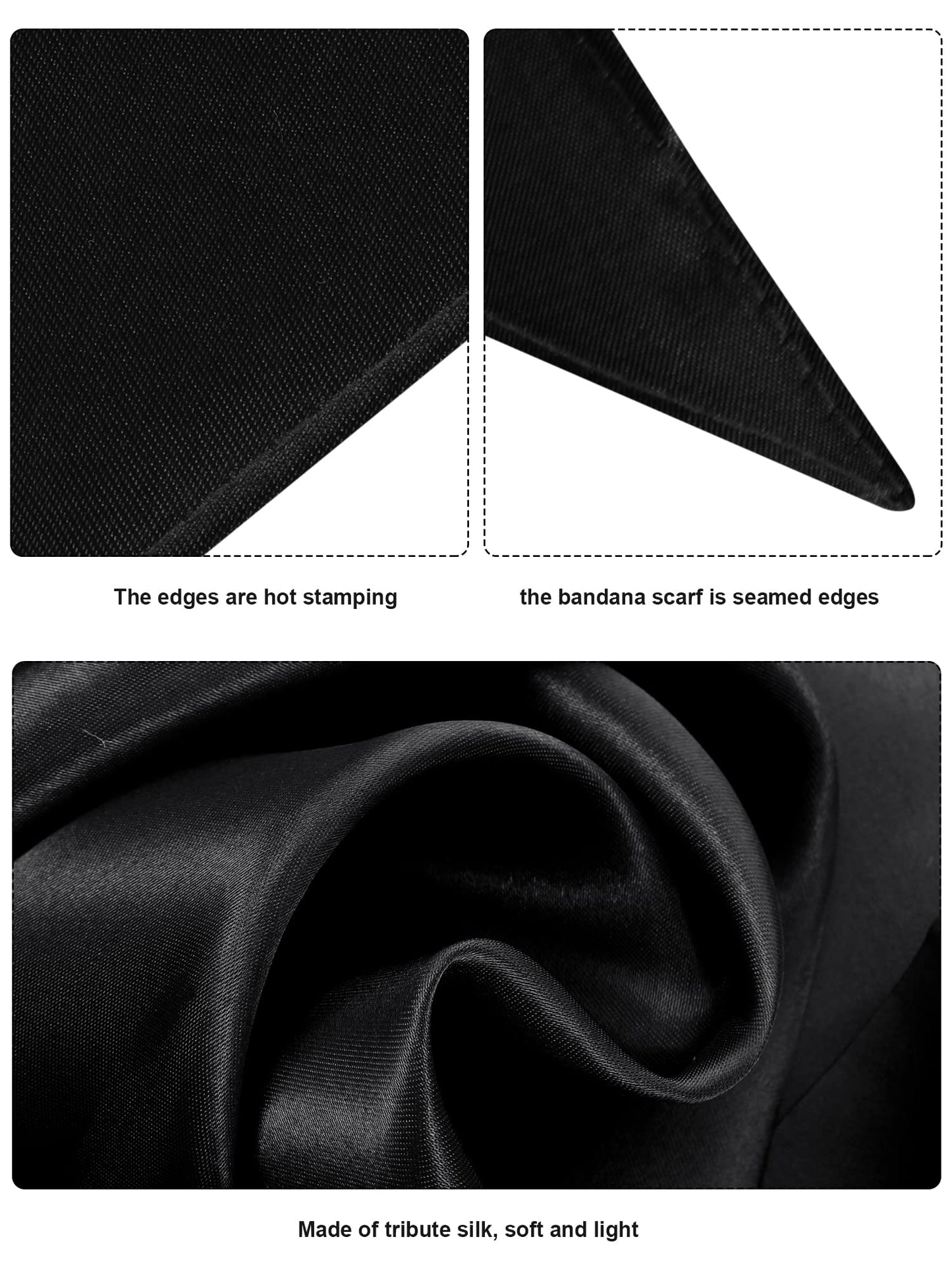 SATINIOR 2 Pieces Pirate Costume Men Women Satin Head Scarf Hat Pirate Costume Accessories for Party (Dark Black)