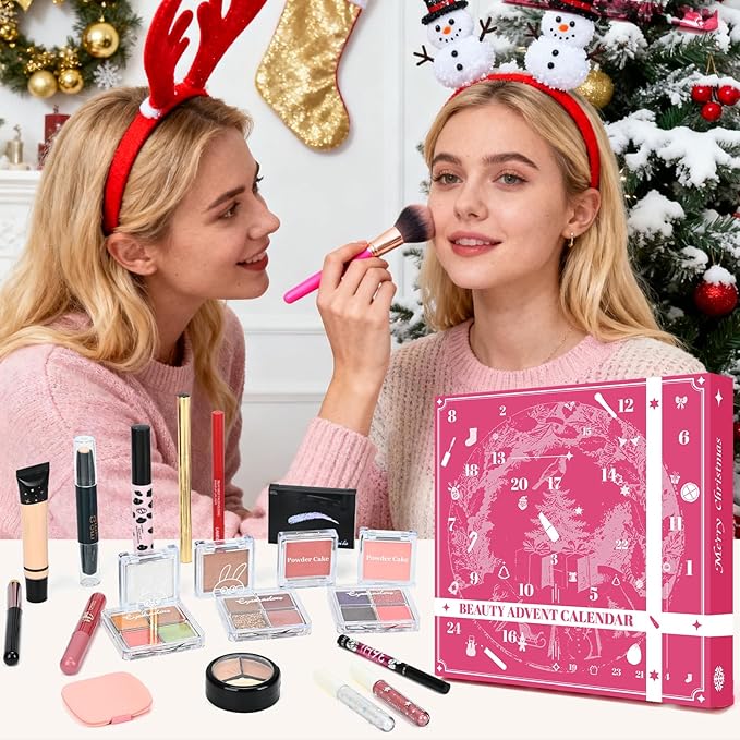 Makeup Advent Calendar 2025 for Teen Girls & Women，24 Days Christmas Countdown Calendar Makeup Gift Set, 2025 Xmas Gift Surprise Box Calendar Full Beauty Kit