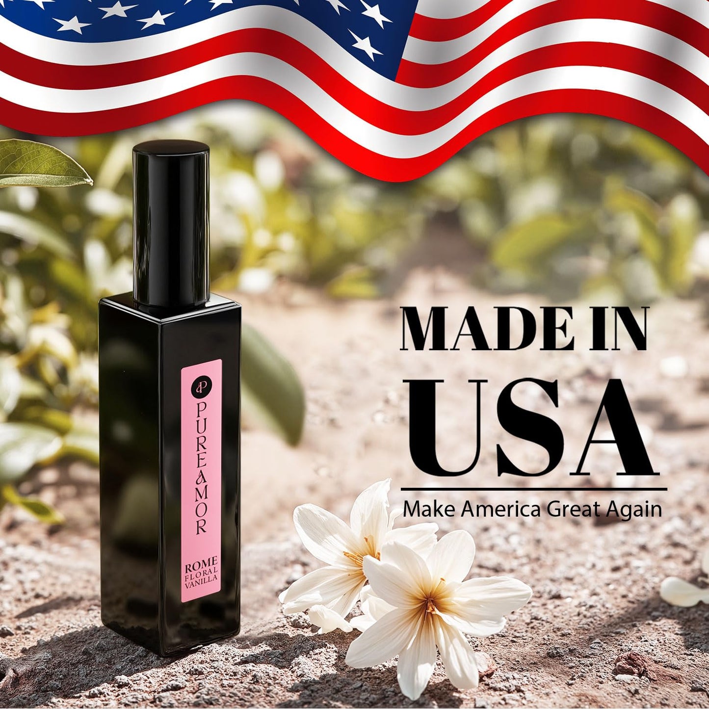 PUREAMOR ROMAN Blossom Vanilla Perfume for Women, Cozy Floral Jasmine & Sweet Vanilla Fragrance, Long Lasting Extrait de Parfum, Advanced Fragrance Travel Size 0.7 oz/20ml Perfume Spray