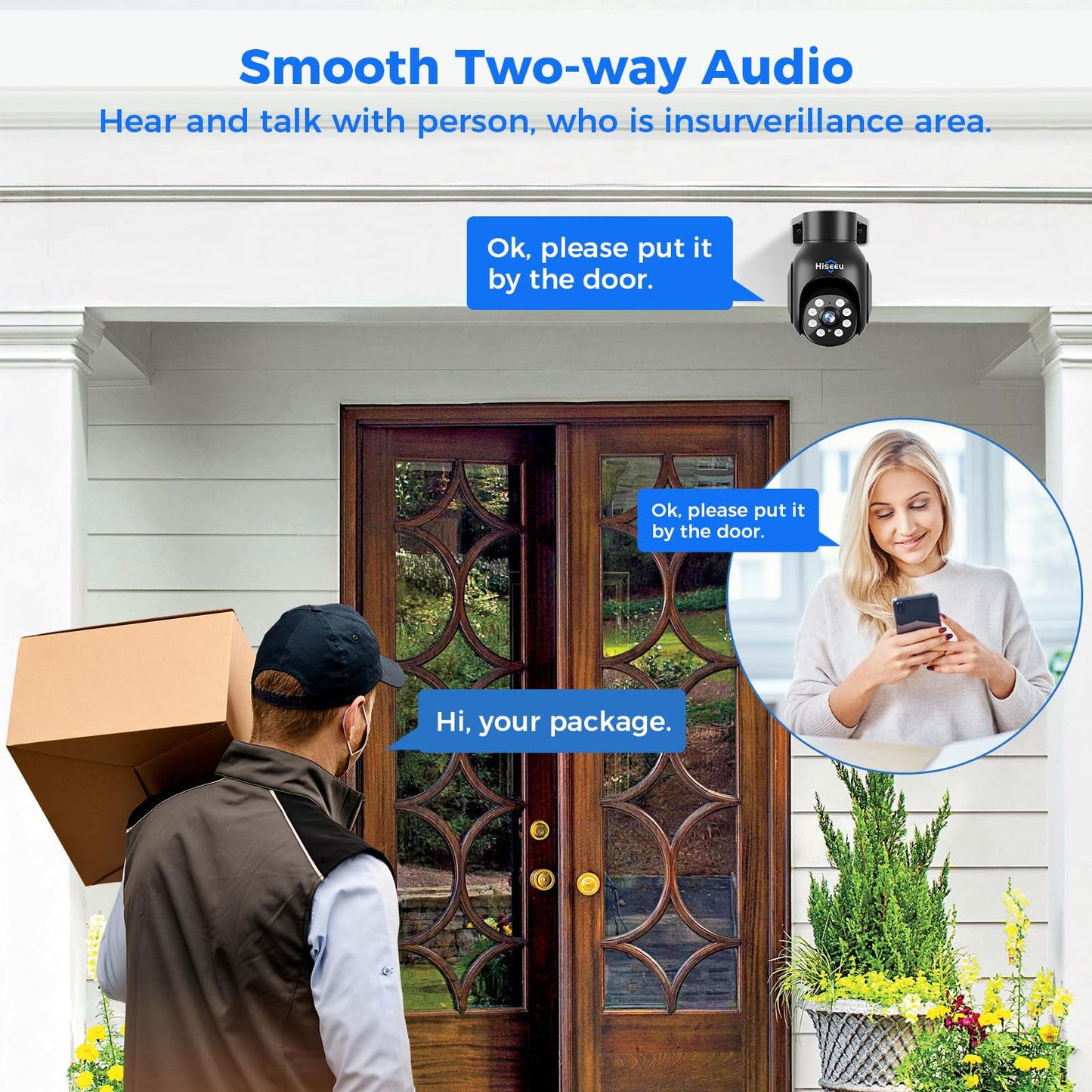Hiseeu Wireless Security Camera System,All-in-One with 15" LCD Monitor 16CH NVR 4PCS 5MP PTZ Outdoor Camera,3TB HDD Storage, 2-Way Audio, Color Night Vision, Motion Alert,2.4G & 5G WiFi
