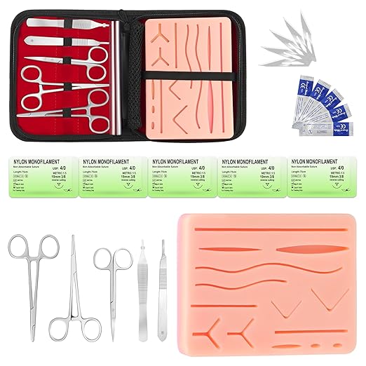 Spectabilis Suture Practice Kit for Medical Students, Silicone Pad Surgery Wounds Closure Suturing, Supplies for Vet Nursi...