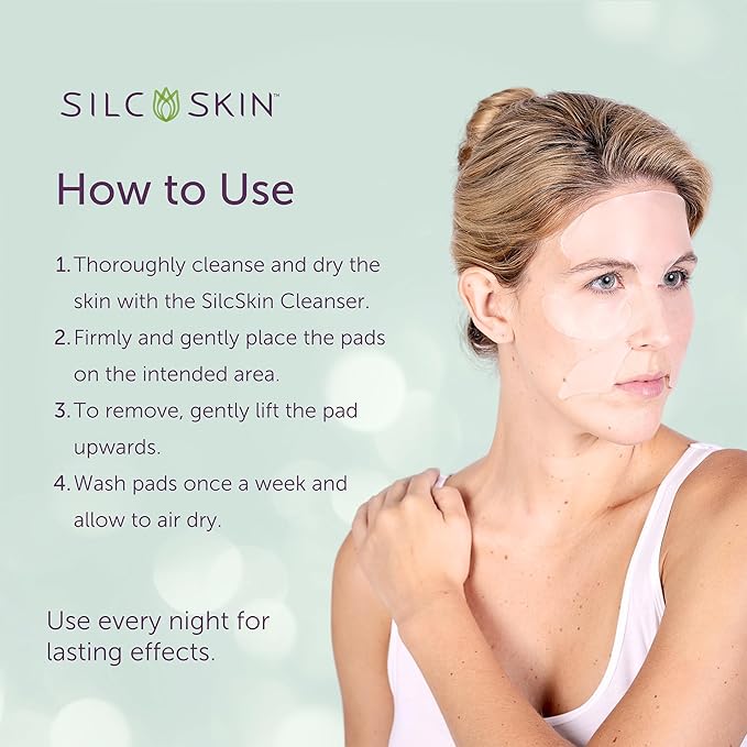 Silcskin Facial Pad Multi Area Set Reusable Silicone Facial Patches For Eyes And Smile Lines, Spa At Home Holiday Beauty Gift For Women