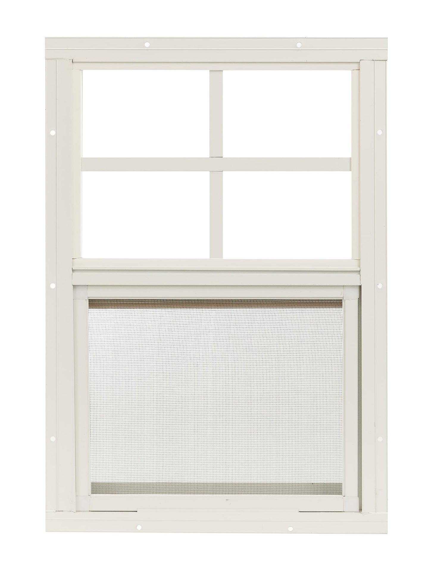 Shed Windows 24x27 (1-Pack) | Sliding Windows with Tempered Glass & Screens | Flush Mount, White Aluminum Frames for Sheds, Chicken Coops & Playhouses