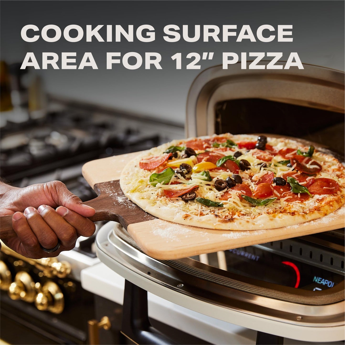 Current® Model P Smart Electric Pizza Oven, 12-Inch, 850°F Max, 5 Cooking Modes, App Connectivity for Temperature Monitoring & Custom Cooking Times, Compact for Indoor & Outdoor Use, Sand