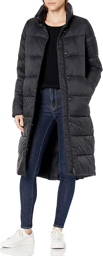 Amazon Essentials womens Lightweight Full-Zip Water-Resistant Long Cocoon Puffer Winter Coat