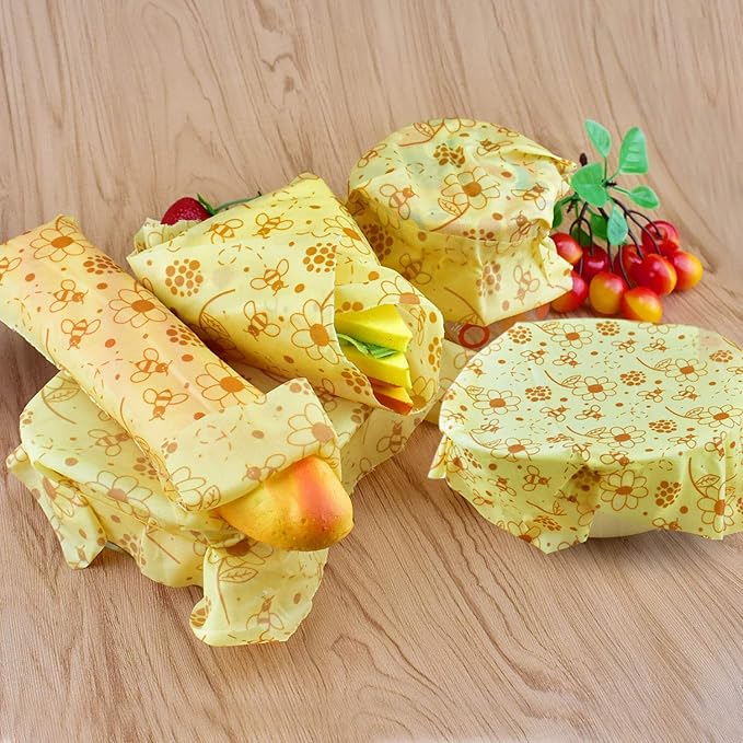 Reusable Beeswax Food Wraps, 13x39 Inch Eco-Friendly Beeswax Wraps for Bread Sustainable Food Storage Wraps Beeswax Paper Roll for Sandwich, Cheese