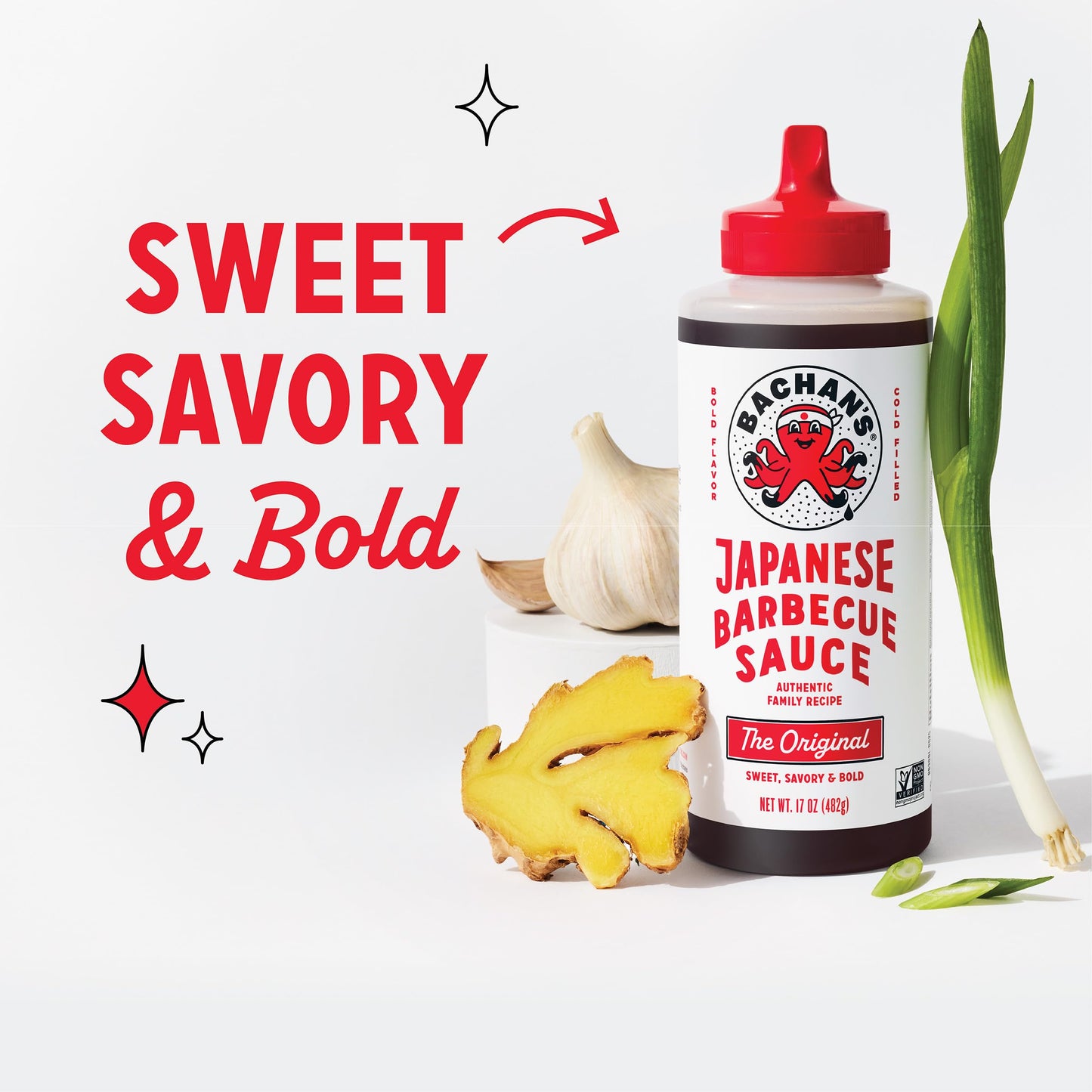 Bachan's Japanese Barbecue Sauce 4 Pack - 1 OG, 1 Sweet & Spicy, 1 Sweet Honey, 1 Yuzu Mini - BBQ Sauce for Wings, Chicken, Beef, Pork, Seafood, Noodles, and More. Non GMO, No Preservatives, BPA free