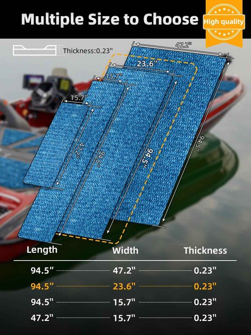 FOCEAN Boat Flooring EVA Foam Boat Decking Camo Marine Flooring Self-Adhesive Marine Mat for Motorboat RV Yacht Kayak, 94.5''x 23.6'', Camo Blue