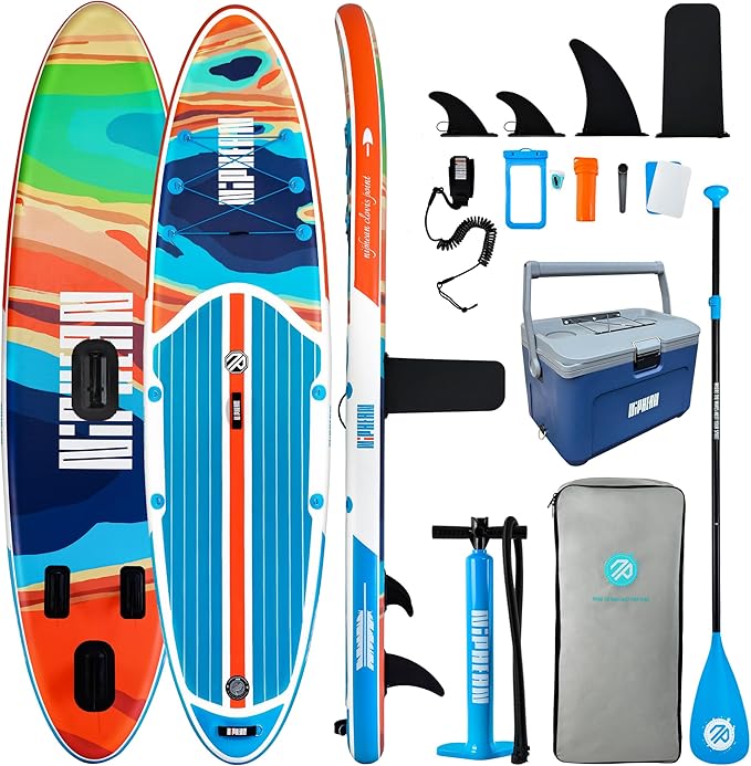 Niphean Inflatable Stand Up Paddle Board with Stabiltrac Fin Design and SUP Accessories and 4-Layer Insulated Paddle Board...