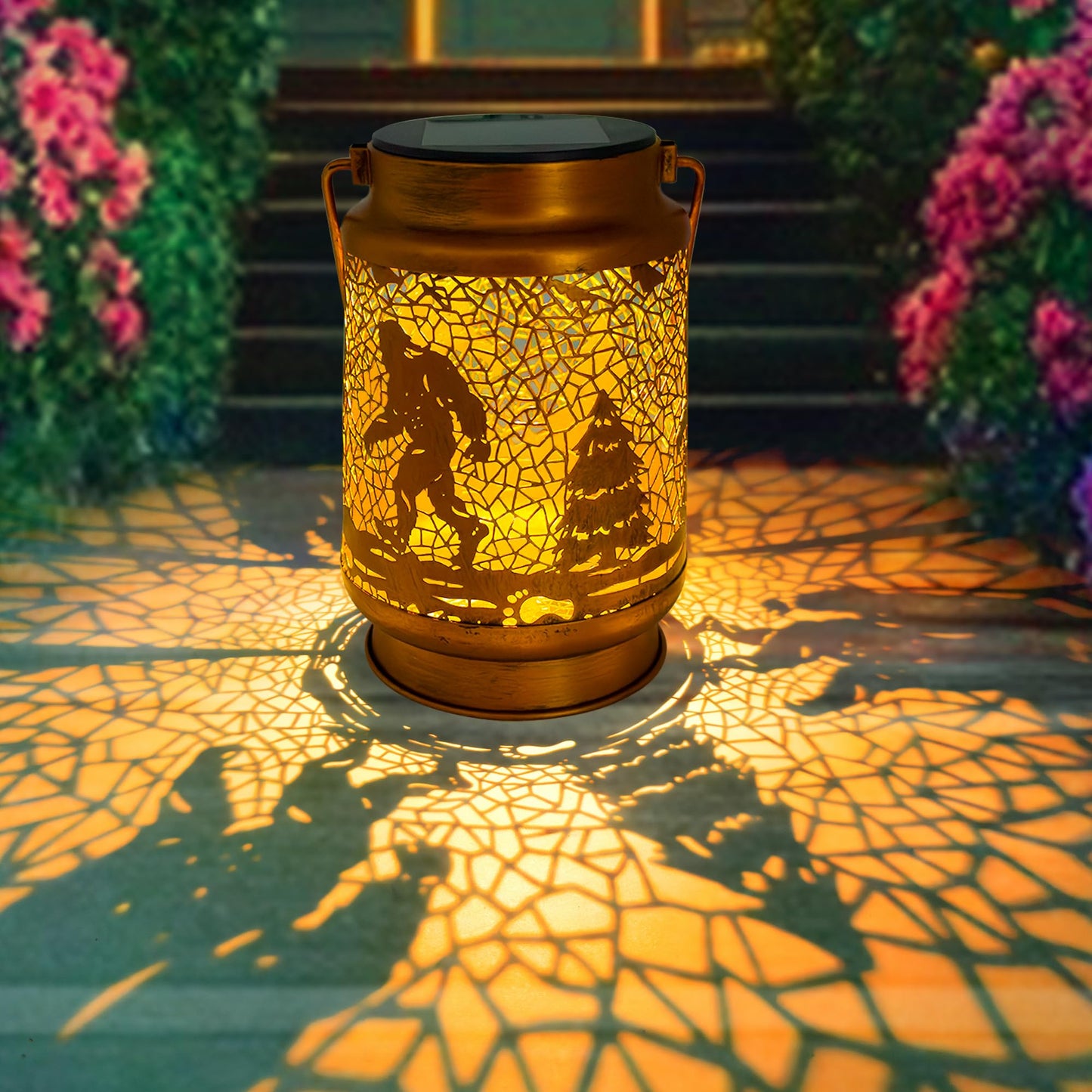 OFEWPAGA Bigfoot Solar Lanterns Outdoor Waterproof, Big Foot Sasquatch Gifts for Women Men, Hanging Solar Lights for Yard, Patio, Garden Decor
