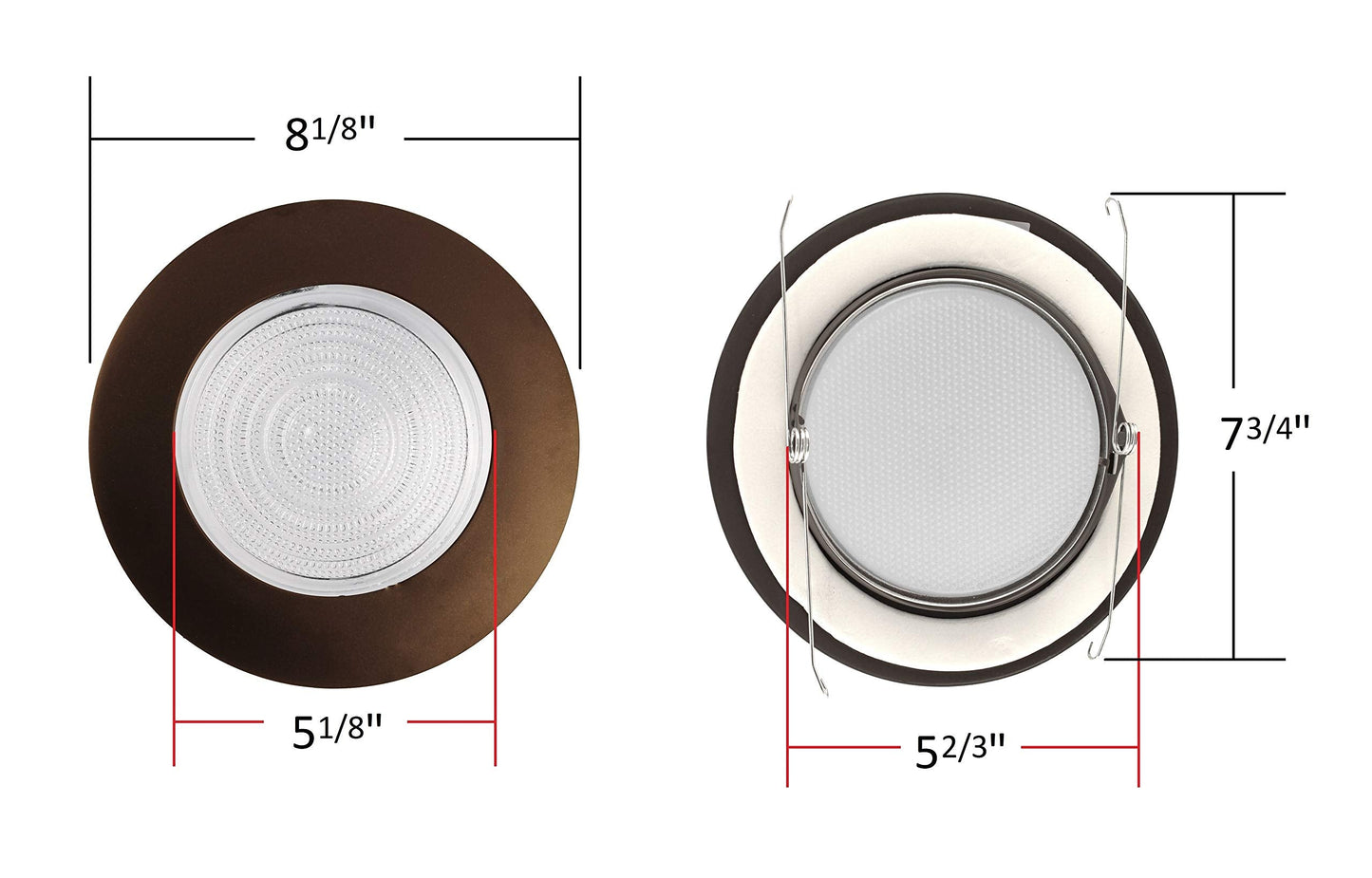 NICOR Lighting 6 inch Oil-Rubbed Bronze Recessed Shower Trim with Glass Fresnel Lens (17502OB)