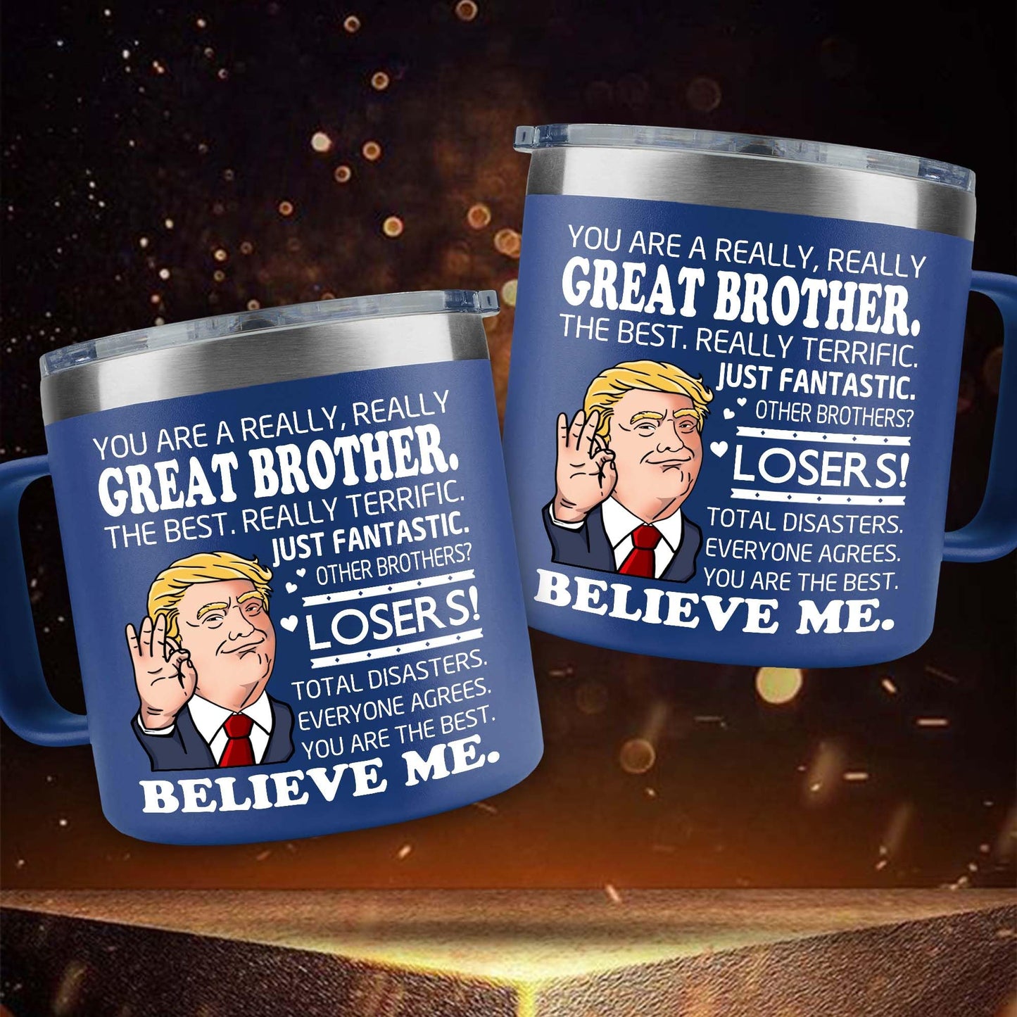 TOBYOVU Brother Gifts - Fathers Day Cups For Brother - You're A Great Brothers Gift - Birthday Gifts For Big Bro, Old Sibling From Sister, Younger - Funny Gift Ideas For Bro, Brothers Adult