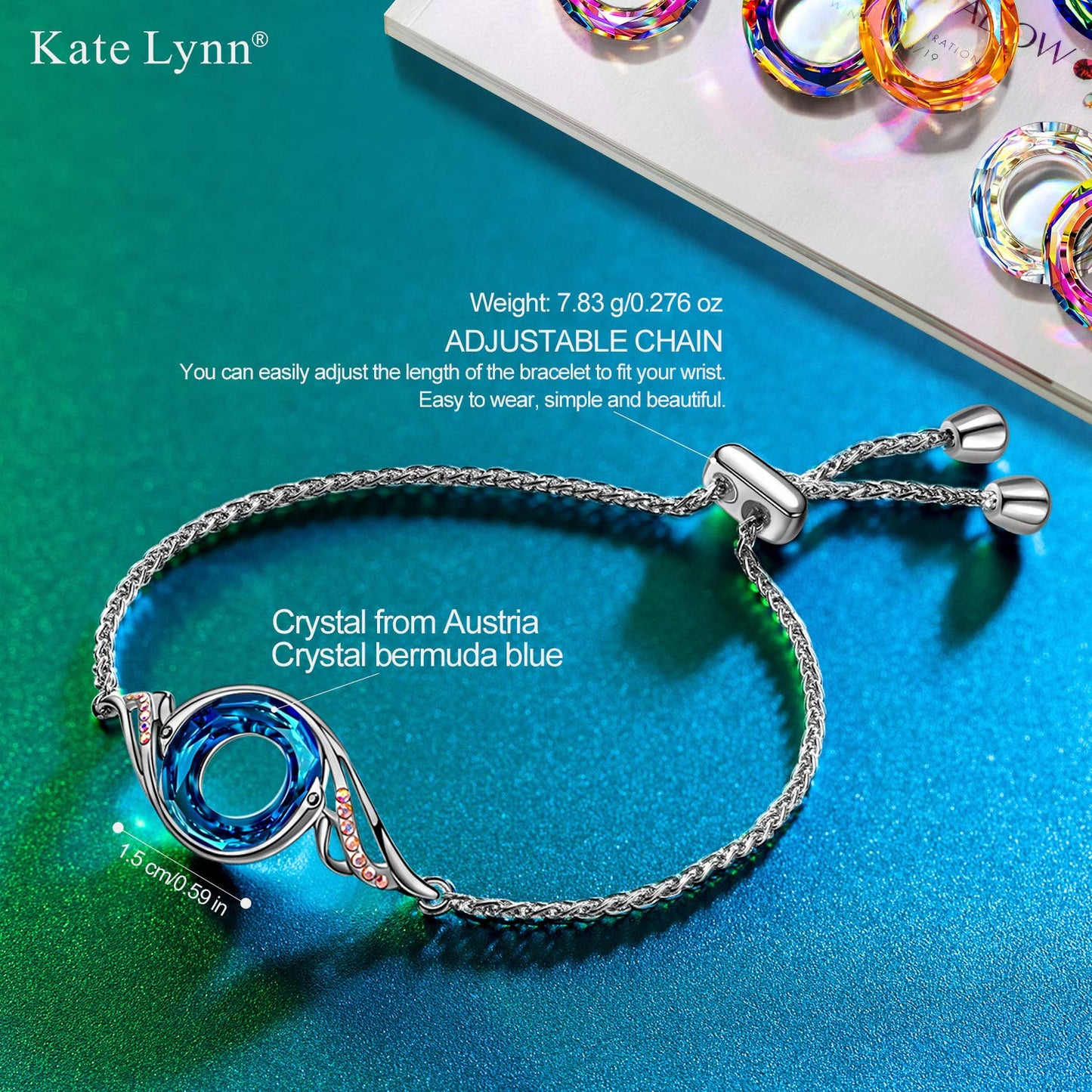 Kate Lynn Phoenix Bracelets Crystal Bracelet for Women, Jewelry Gift Birthday Gifts for Women Mom Wife Daughter Best Friends, Christmas Gifts for Women