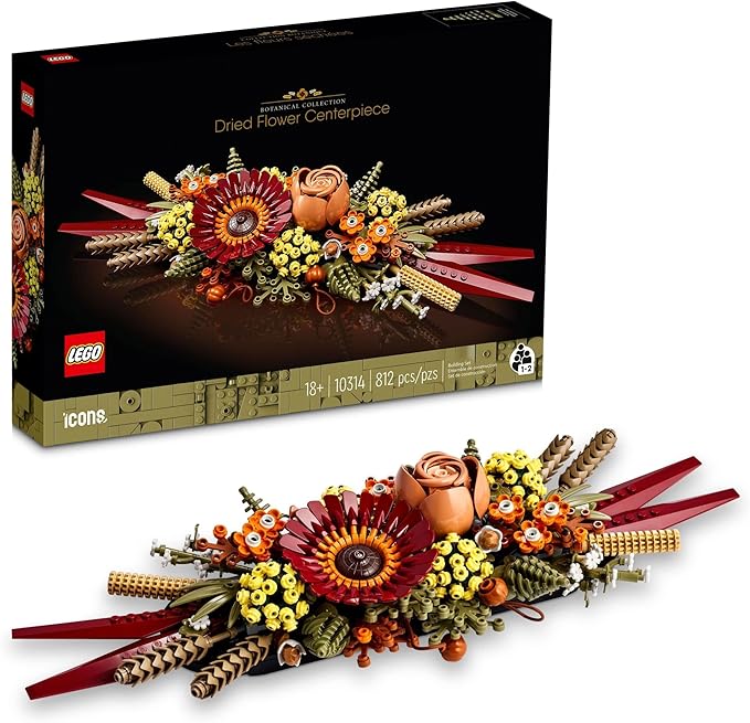 LEGO Icons Dried Flower Centerpiece Building Sets for Adults, Ages 18+ Years - Fall & Thanksgiving Decorations for Dinner ...