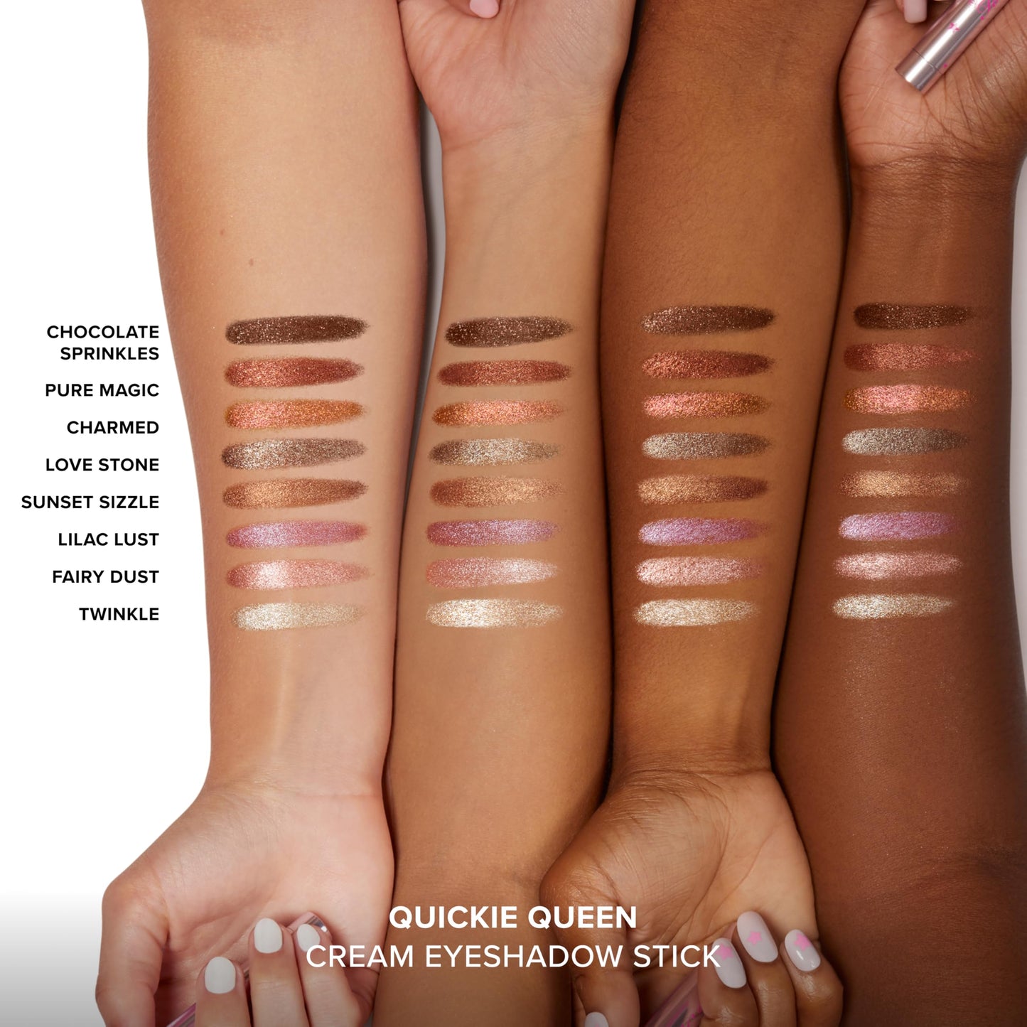 Too Faced Quickie Queen Eye Shadow Sticks | Creamy, Long Wearing + Non-Creasing, High-Impact Sparkle, Love Stone