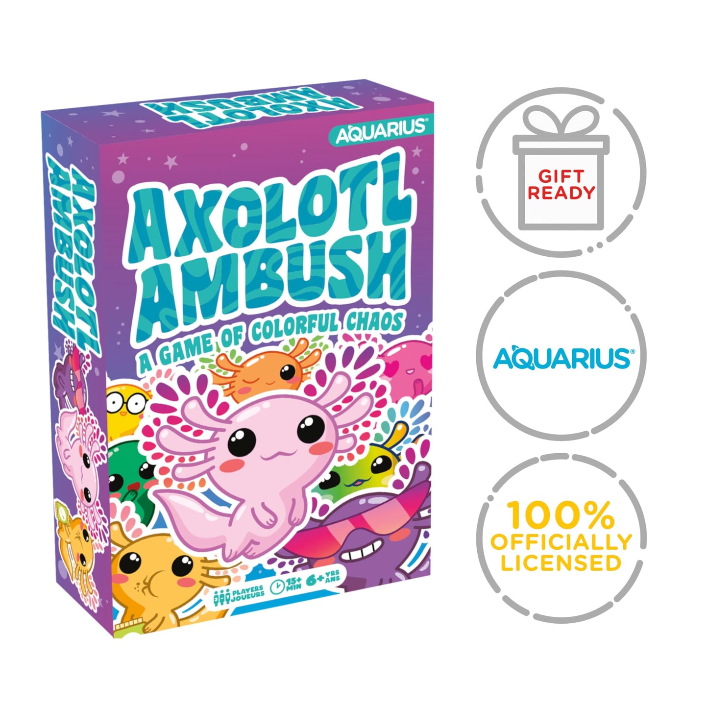 AQUARIUS Axolotl Ambush Card Game - Great Family Fun - Ages 6+ - Officially Licensed for Fun - Axolotl Card Game - Merchandise & Collectibles